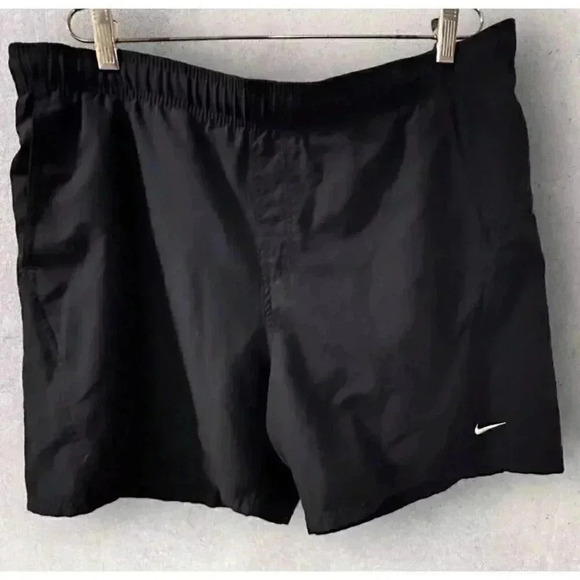 Vintage Navy Nike Men’s Swim Shorts 42” Pockets Draw String *vntg, logo fraying - Picture 3 of 5